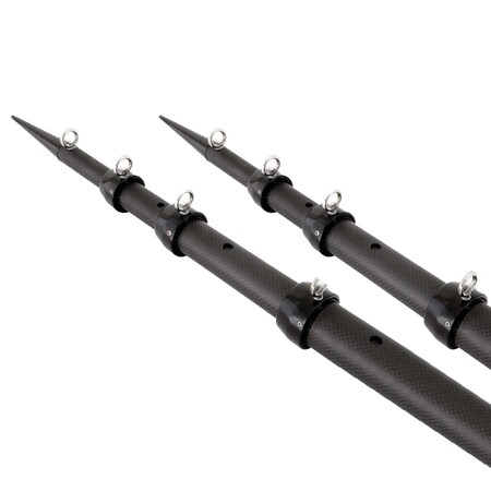 Tigress Telescoping Outrigger Poles-18 feet-Matte Black/ Black-Pair 88679
